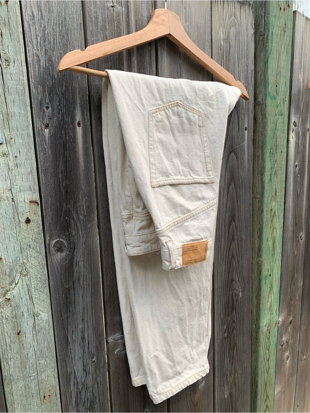 Frank&Oak coton, chanvre - Linda Balloon Fit Jeans Off-White / Ecru - Size 26